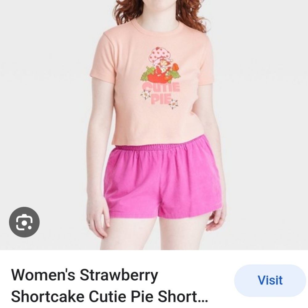 Strawberry Shortcake Cropped Graphic Tee "Cutie Pie"